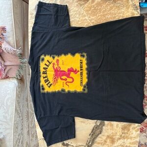 Fireball Black T-Shirt with Red and Yellow Graphic